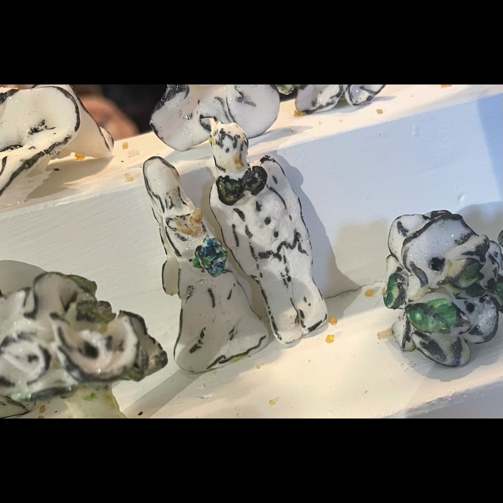 Bride and groom cake toppers